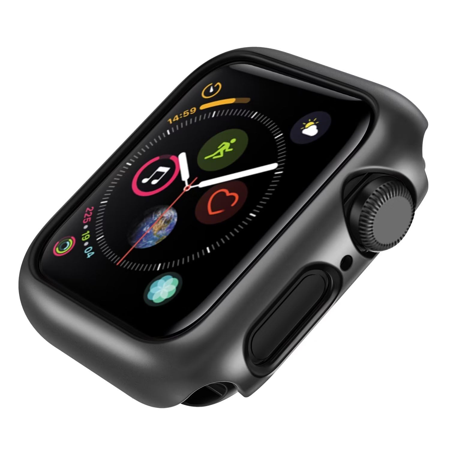 PC Case Compatible with Apple Watch Case 40mm Hard PC Protective Case Hollow Frame Bumper for IWatch Series 6/5/4,Black,40MM