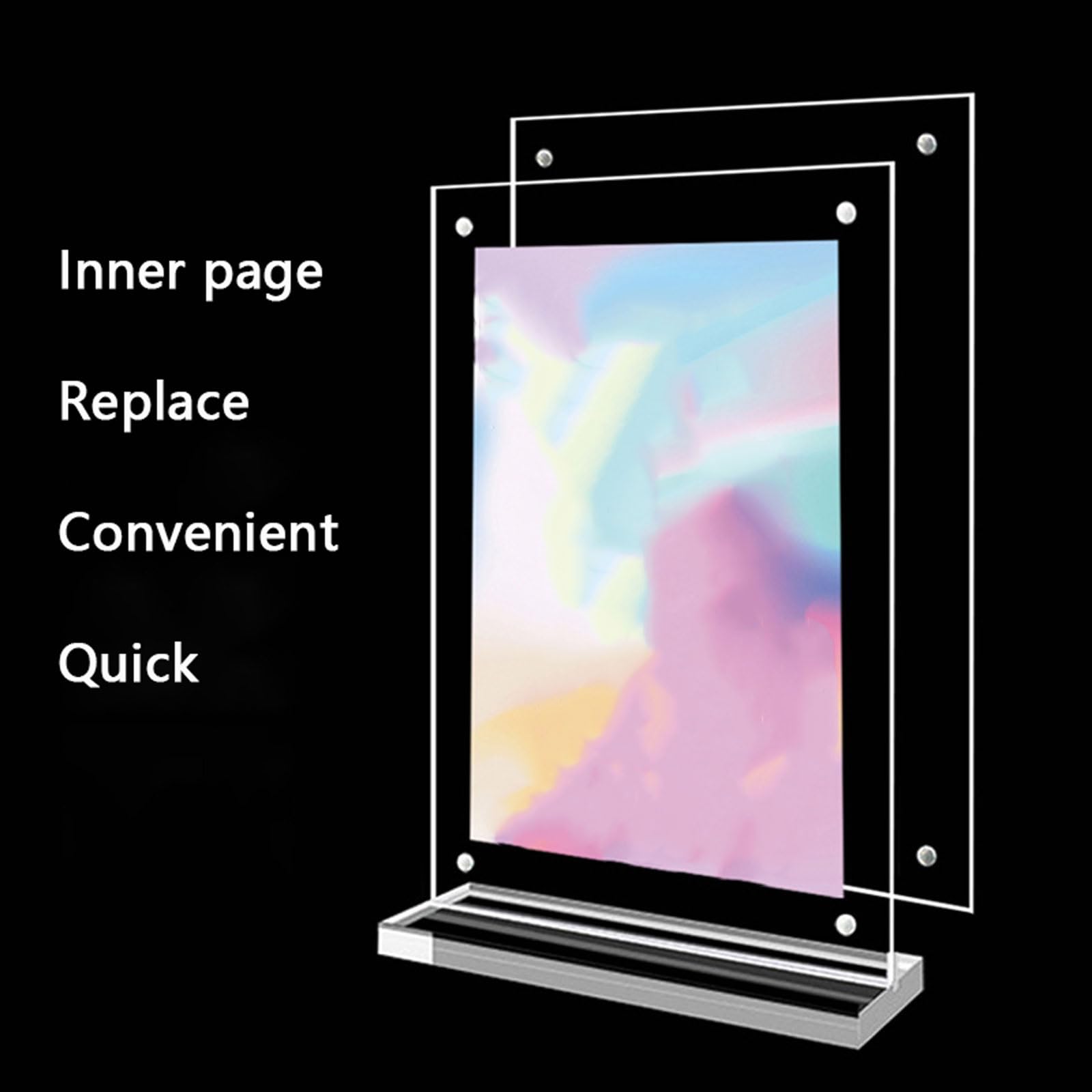 Soporte de letrero acrílico en forma T | Pantalla de menú transparente A3 A4 A5 A6: Soporte de letrero acrílico en forma de T de doble cara, paquete de 2(15*21cm(A5))