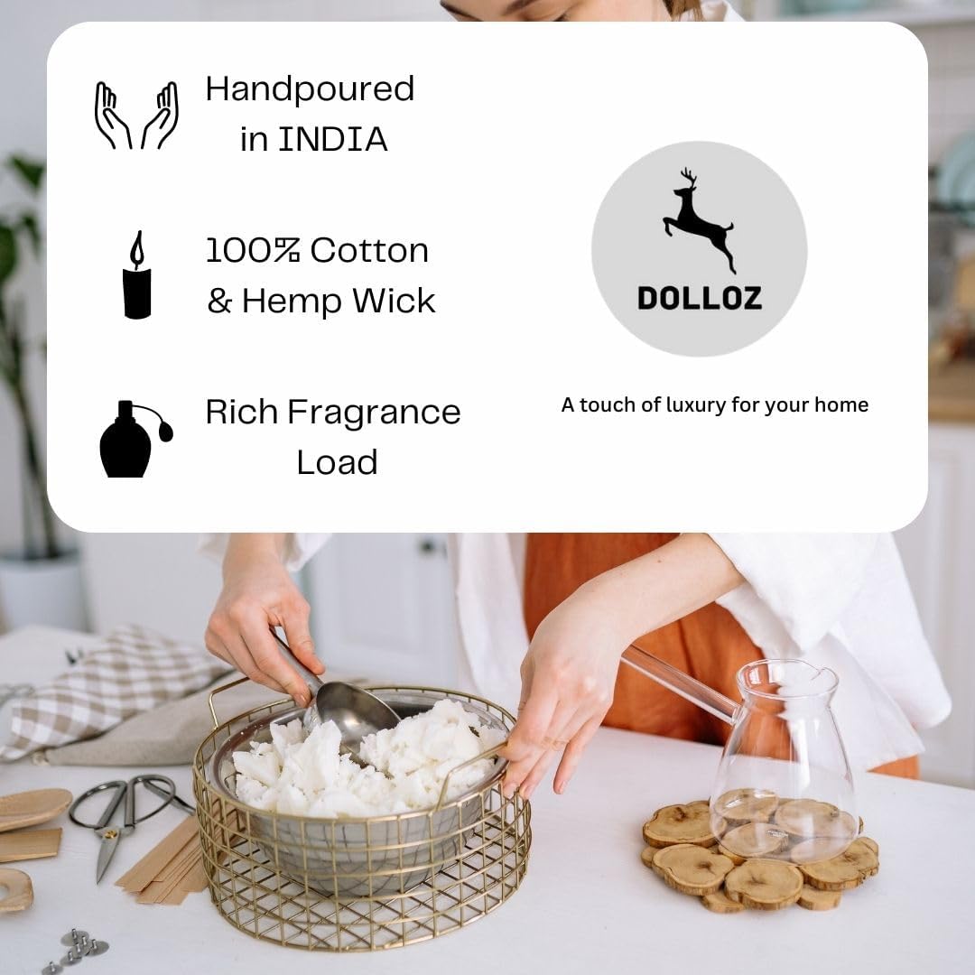 DOLLOZ - Sentenced Candles, Pack of 6 Mini Jar Scented Candles For Home, Scented Candles Christmas Gift Set for Women Men, Fragrance Vanilla lemongrass Sandalwood Jasmine Lavender Rose up to 15Hours 2