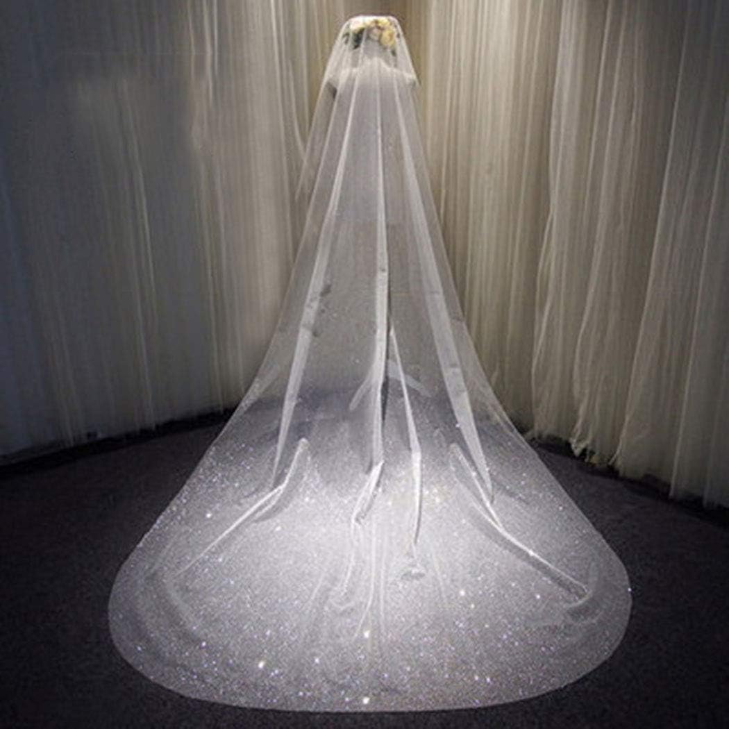 Barogirl Unsutuo 1-Tier Cathedral Wedding Veil with Comb
