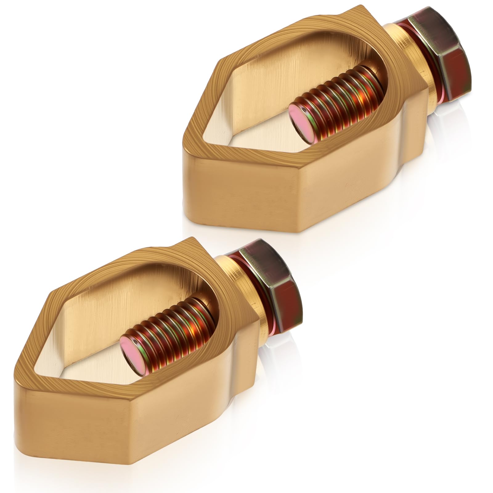 2 Pack Copper Ground Rod Clamp Set, Great for 1/2”- 5/8” Grounding Rods, Earth Rod Copper Grounding Clamp with Galvanized Bolt for Residential and Commercial
