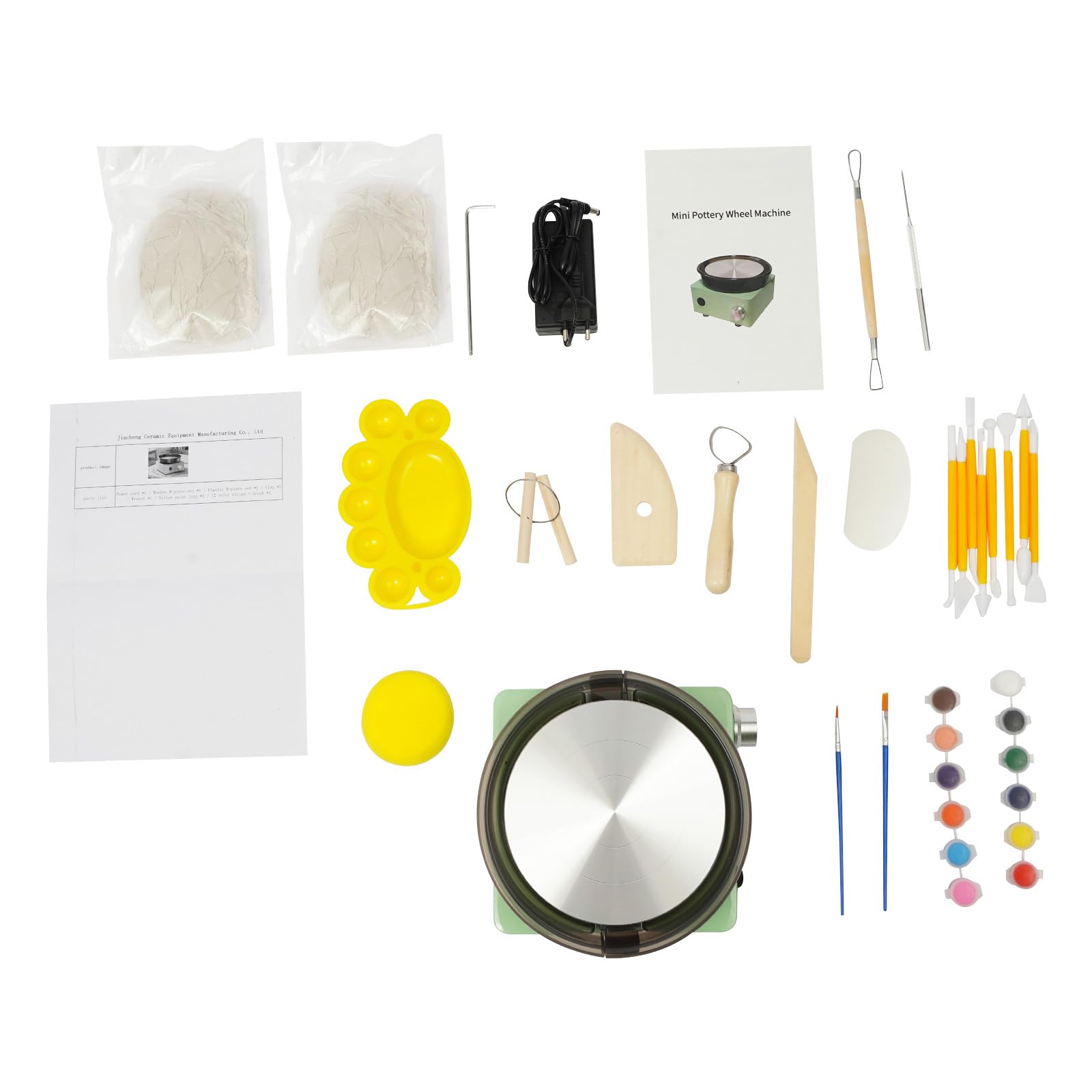 Elektrische Töpferscheibe, 15cm Mini-Töpferscheiben-Set Einstellbare Geschwindigkeit Töpfermaschine Tragbar Töpferformmaschine DIY Maschine für Keramik-DIY-Geschäfte