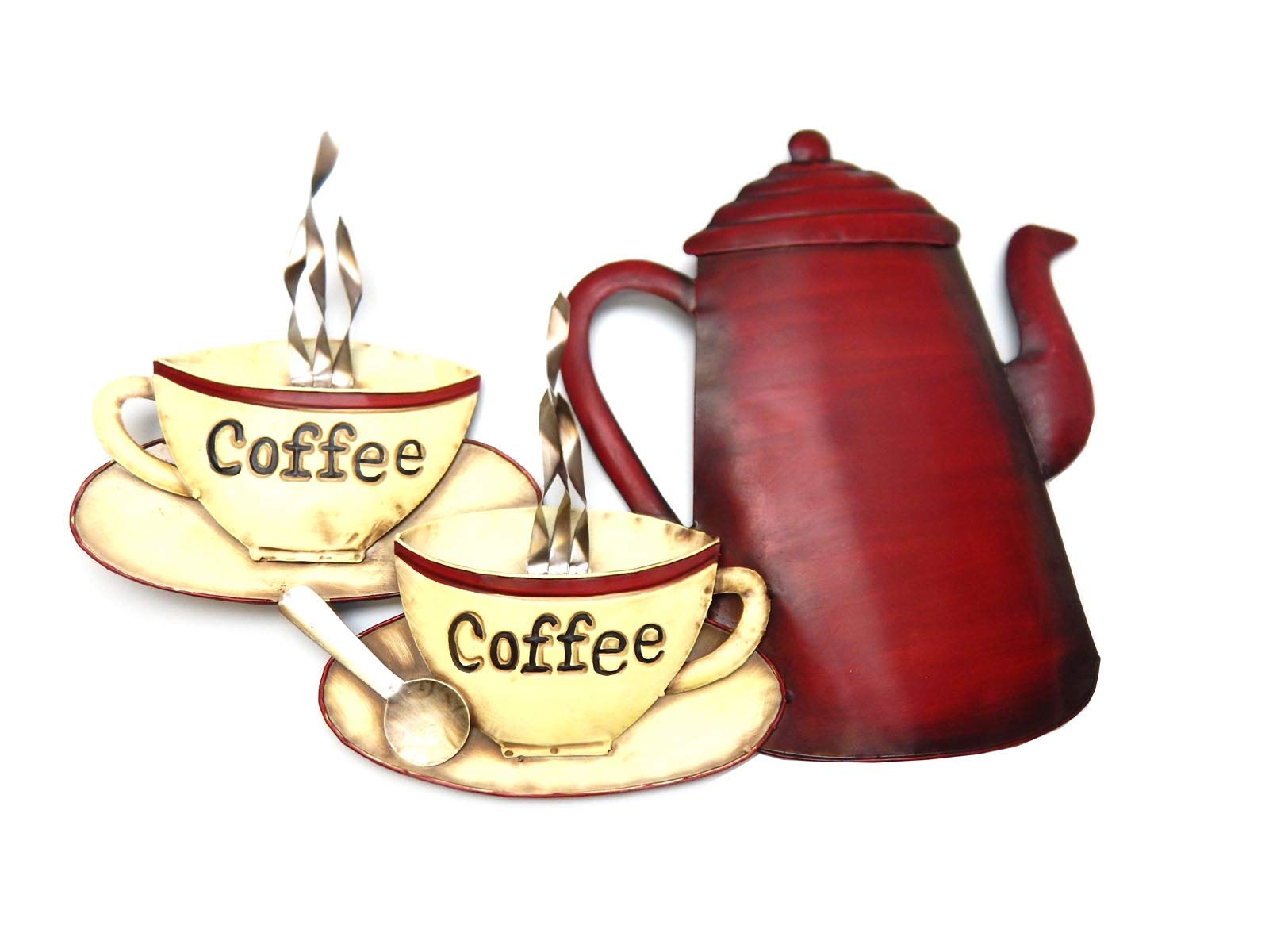 Sk Style Various Metal Wall Art - Coffee Pot And Cups