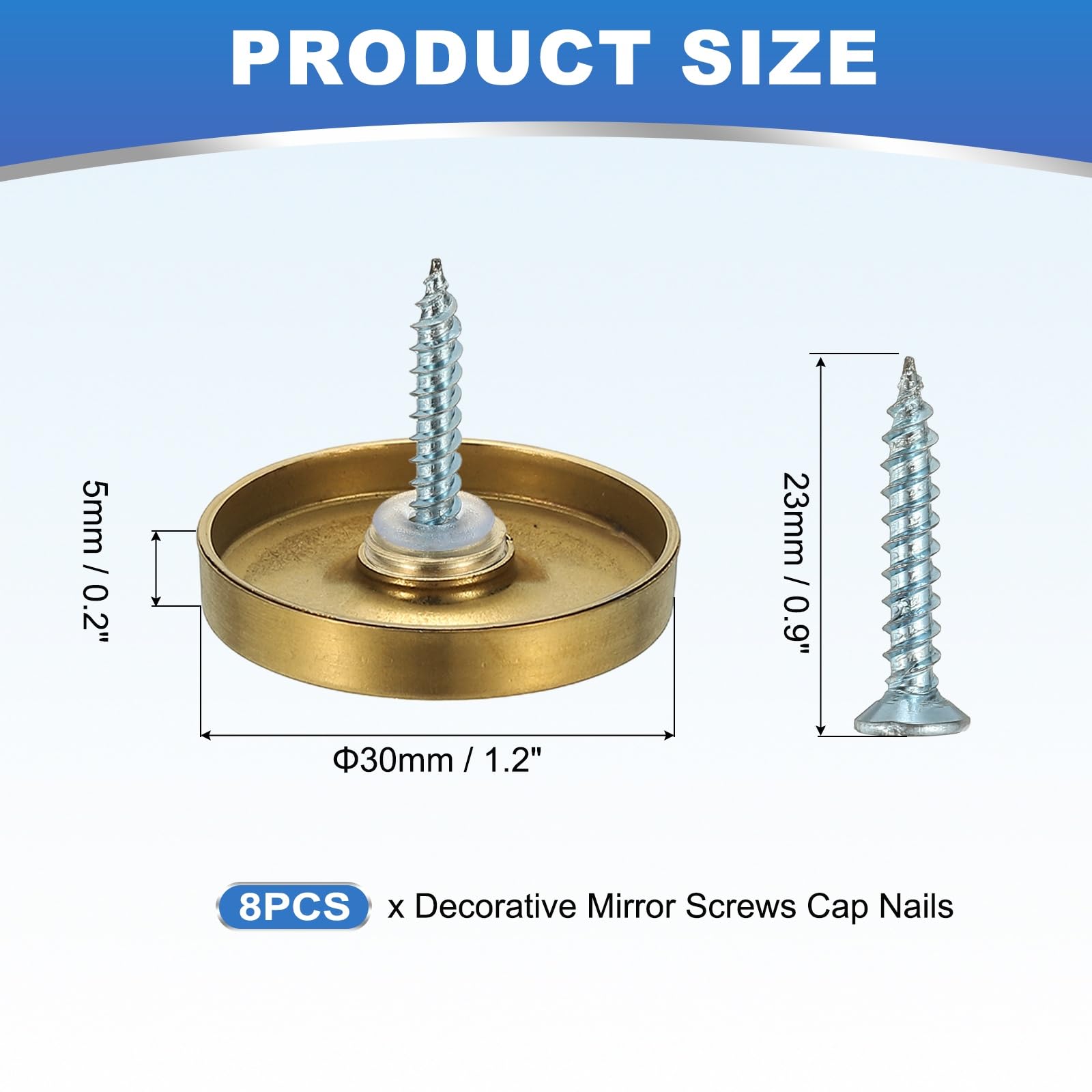 YELARXI Mirror Screws 304 Stainless Steel Decorative Caps Cover Nails Fasteners - Image 2