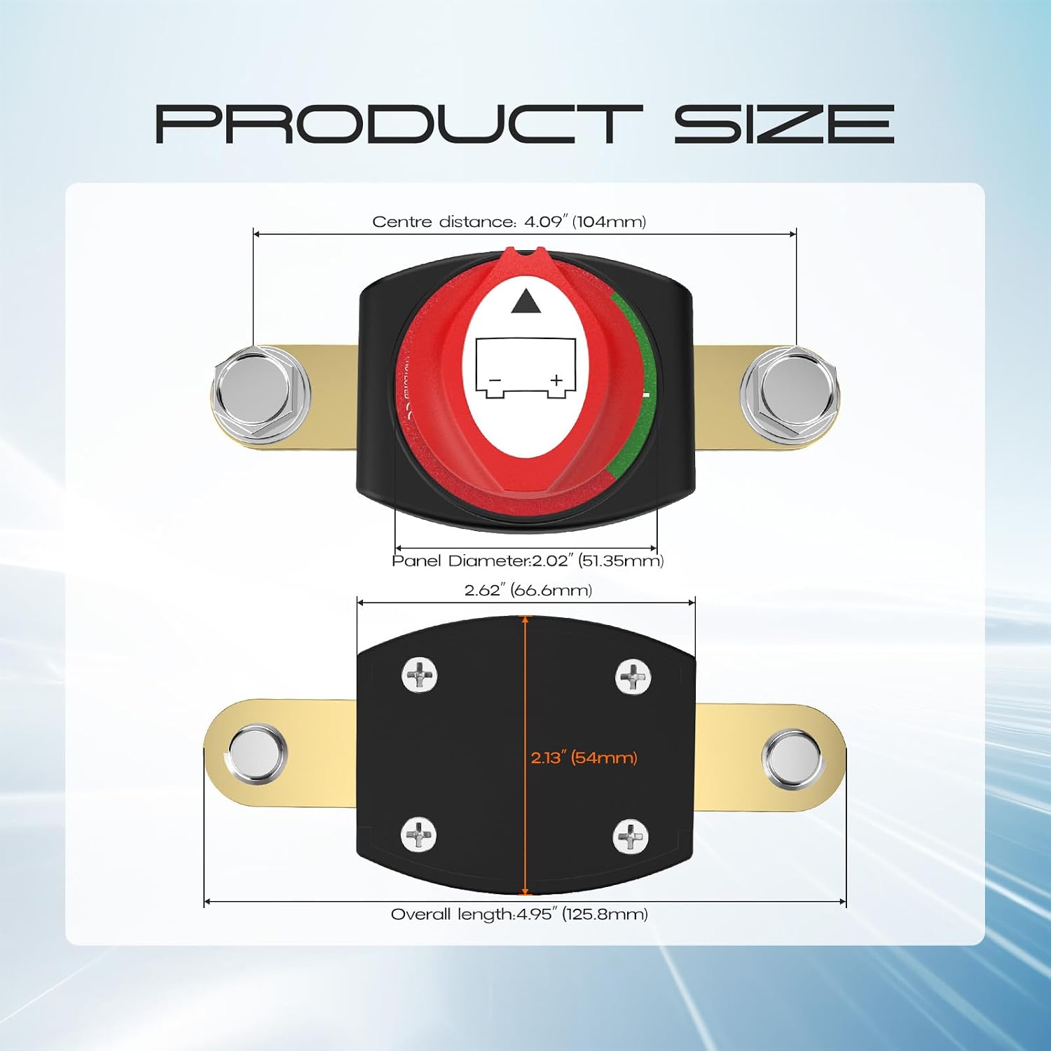 Side Post Battery Disconnect Switch, CNAODUN Battery Cut Off Switch 12-48V Heavy Duty Battery Shut Off for Car RV Boat and Vehicle(On/Off)