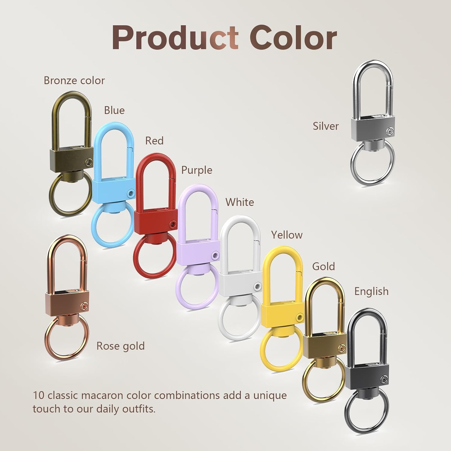 100Pcs Metal Lobster Claw Clasps 360° Colorful Swivel Lanyards Keychain Trigger Snap Hooks Strap with Key Rings Keychain Clips Connector for Jewelry Making Bag Charms DIY Accessories (Macaron Color) - Image 4