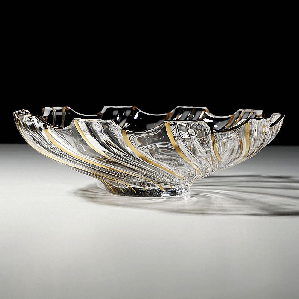 Cuenco de torbellino dorado de 32 cm que soluciona los espacios vacíos en mesas de salón