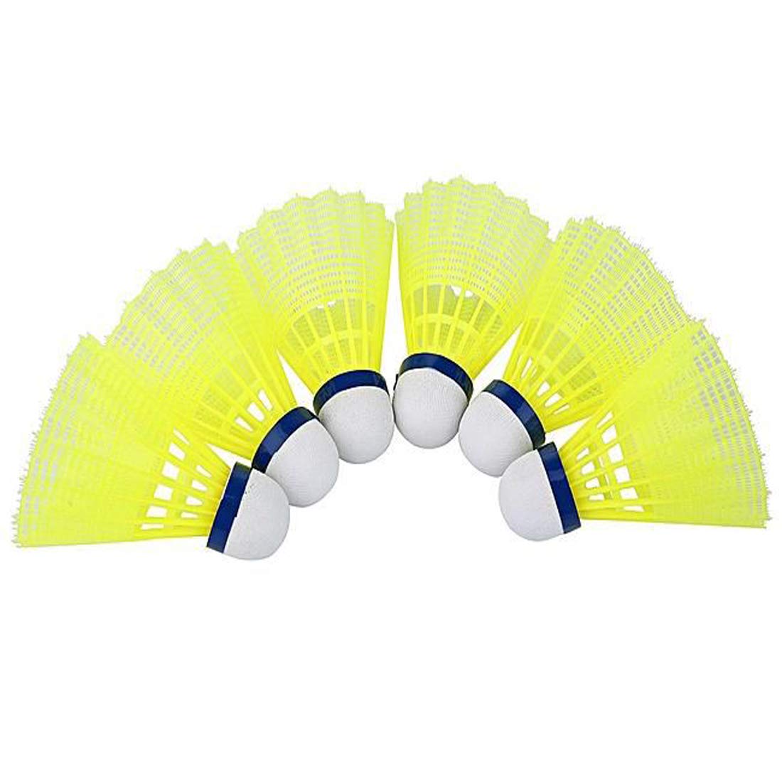 SPOCCO® Waterproof Bouncy Birdies Nylon Shuttlecocks Badminton(Tube of 6Pc) Nylon Shuttle - Yellow (Medium Slow, 76, Pack of 6)-picture-41