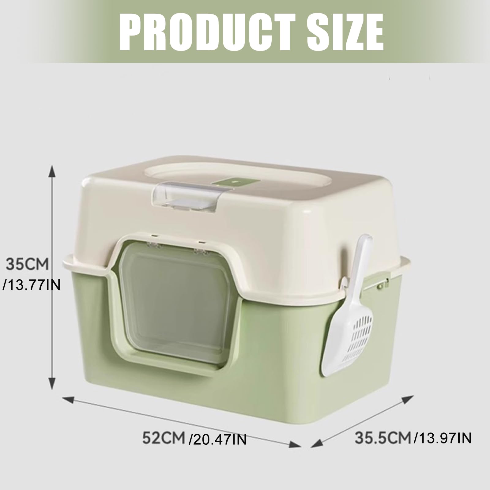 Caja de arena para gatos, conejos, control de olores, no se pega, superficies lisas, contenedor de arena cerrado, bandeja de doble capa para gatos