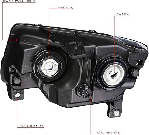 Miniatura 8 de Conjunto de faros delanteros compatible con Jeep Grand Cherokee 2005 2006 2007 reemplazo de faros delanteros halógenos para el lado del conductor y