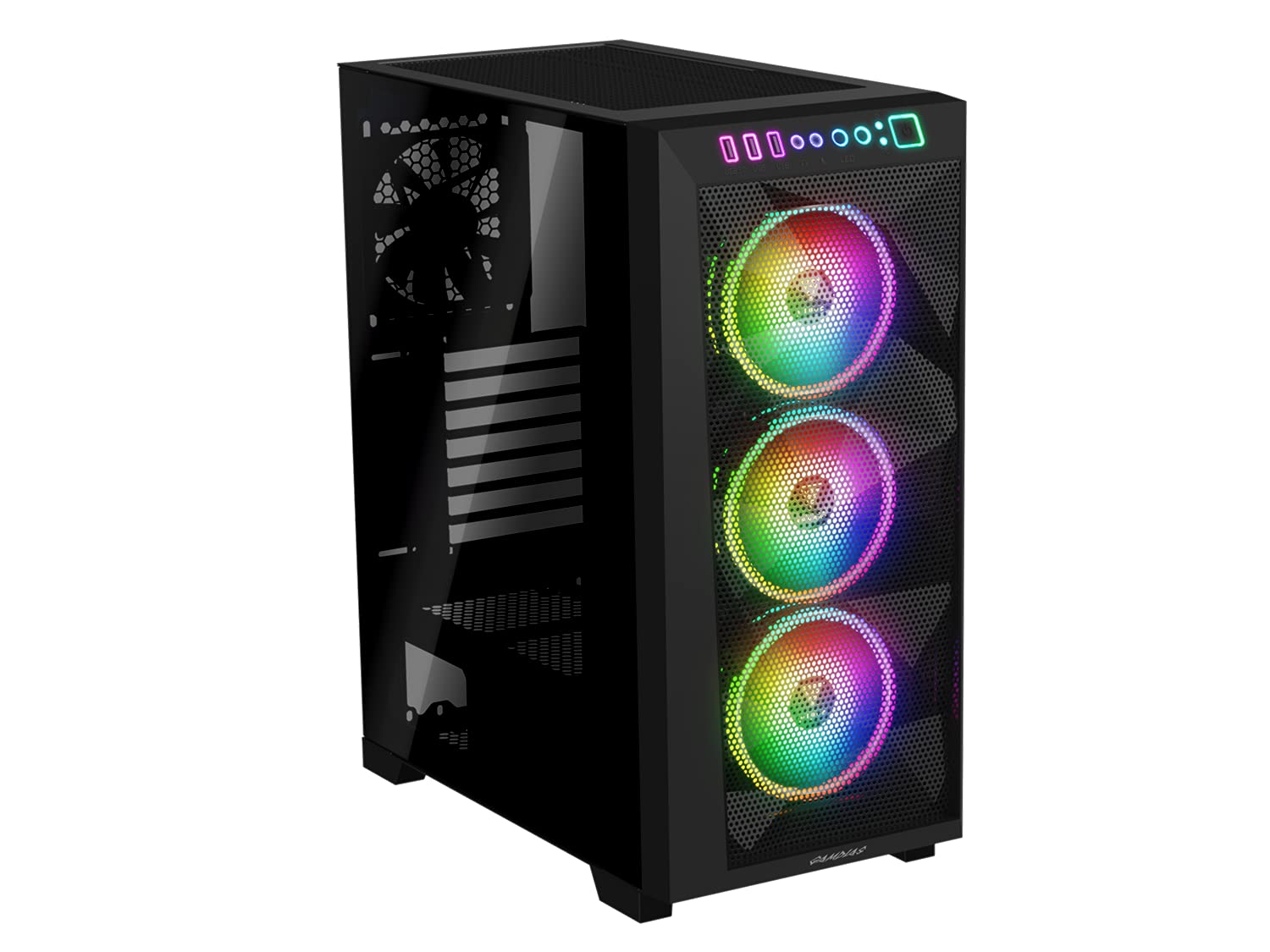 Buy GAMDIAS ATX Mid Tower Computer PC Case with RGB, 3X Builtin 120mm