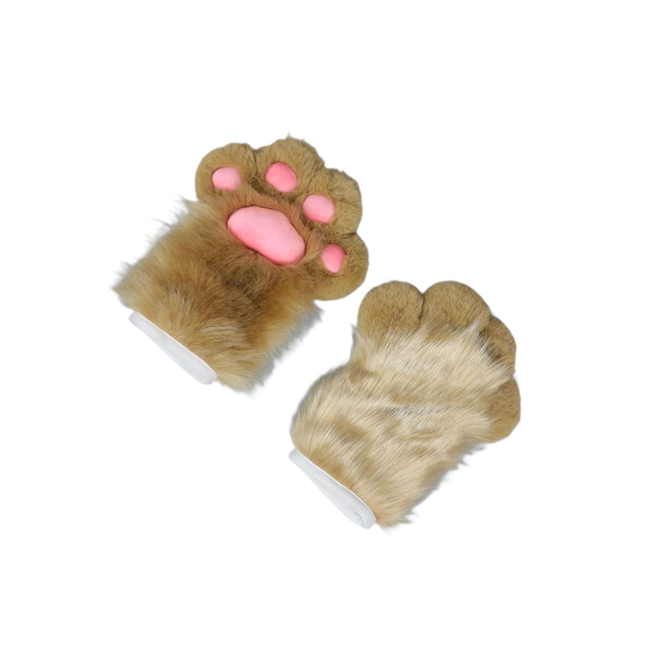 Guantes de pata de gato para mujer, manoplas felpa para fiesta Halloween, accesorios para disfraces Cosplay, disfraces y eventos temáticos divertidos, guantes pata gato para mujer,