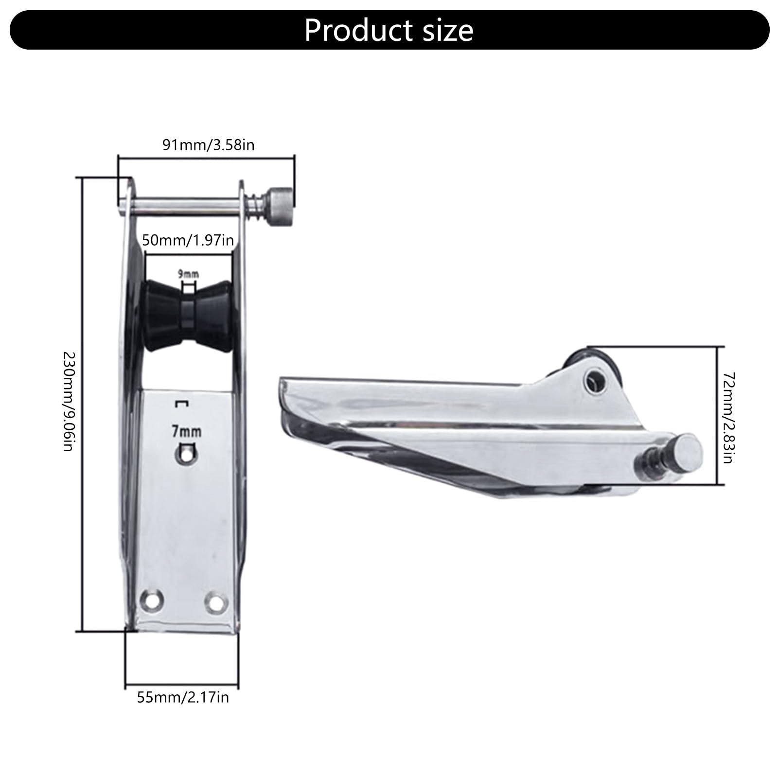 Staffa di supporto per rulli per barche con perno a sgancio rapido Supporto per rulli per attracco marino Accessori hardware Attrezzatura di aggancio sicuro