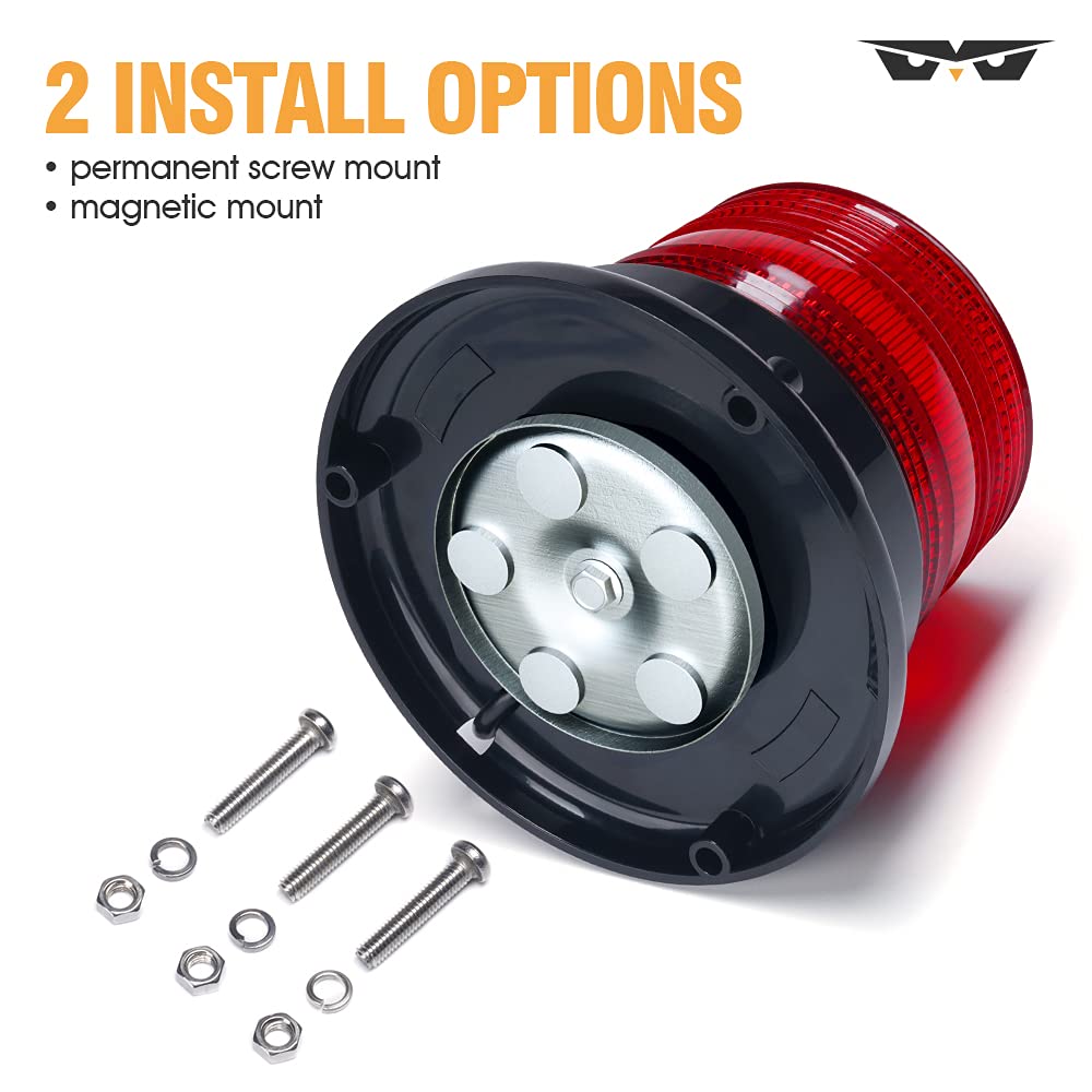 40 LED Magnetic Beacon Strobe Light - 12V-24V Emergency Warning Light For Vehicles - View #5