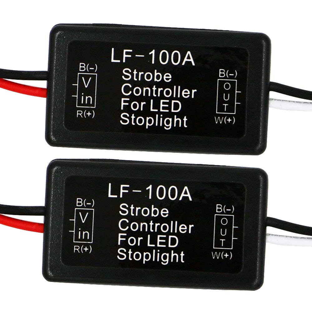 FXC 2x 24W Flash Strobe Controller Flasher Modulo Per LED Luce Freno Coda Stop Light 12