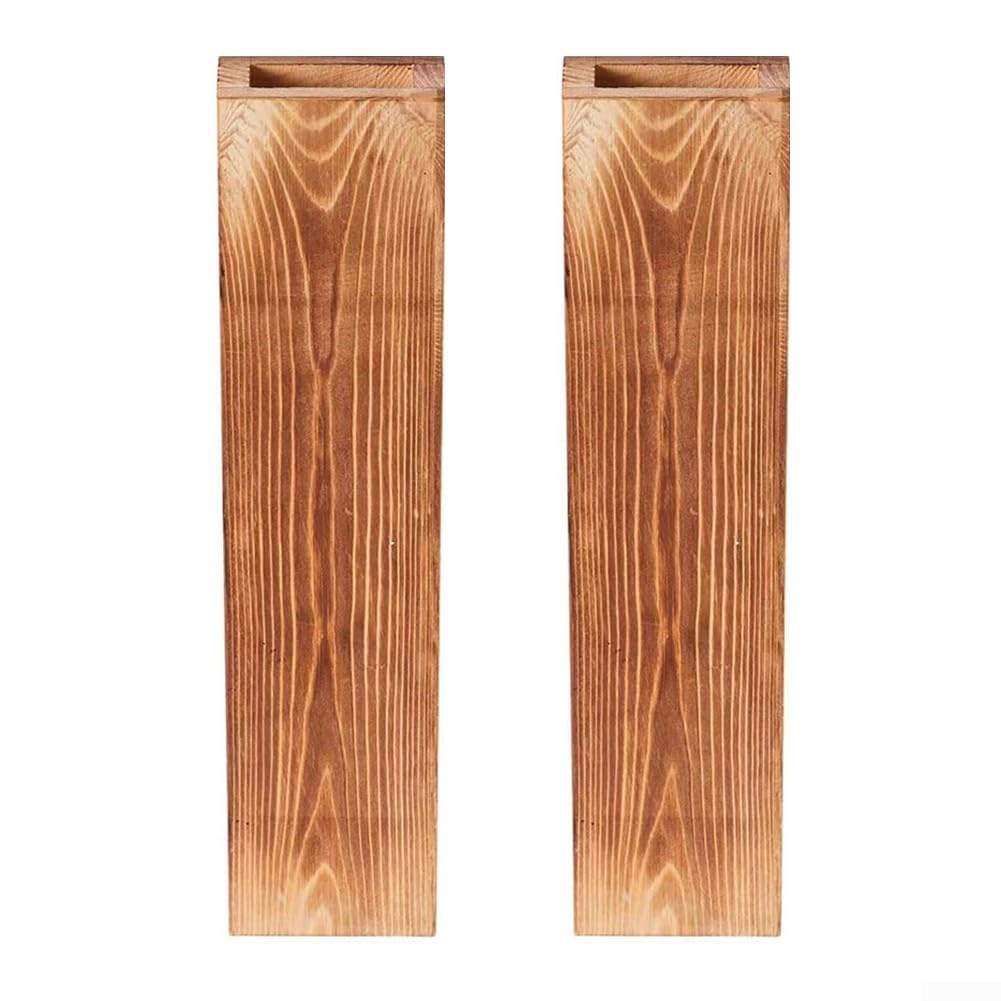Macetas de madera para pared, juego de 2 macetas colgantes para decoración de interiores, soportes verticales de jardín para plantas secas, 30 x 4 x 7 cm