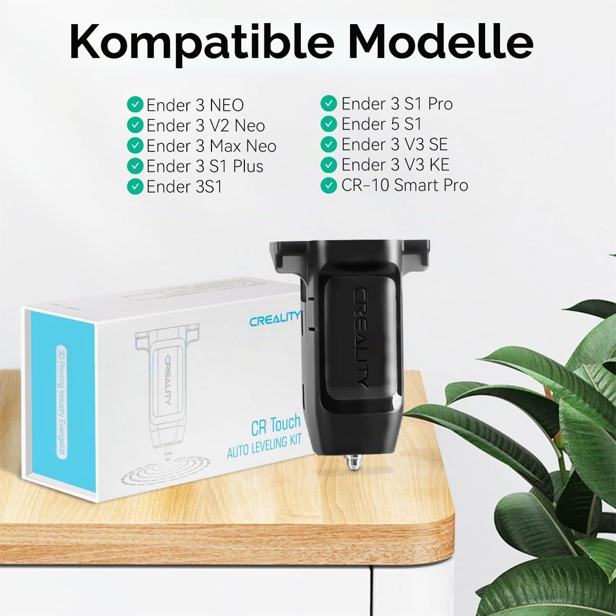 Creality Offizieller CR Touch Auto Bettnivellierungssensor (keine Halterungen enthalten) für Ender 3 NEO/ 3 V2 Neo/ 3 Max Neo/ 3 S1 Plus/Ender 3S1/ 3 S1 Pro/ 5 S1/ 3 V3 SE/ 3 V3 KE/CR-10 Smart Pro