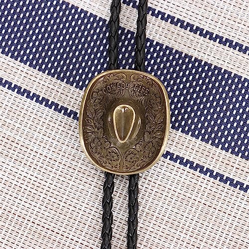 Image of Bolo Ties for Men Western - 3D Cowboy Hat Design With Vintage Boots, Western Bolotie Bola Tie