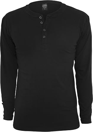Urban Classics Men's Basic Henley L/S Tee Sweatshirt Pack of 1