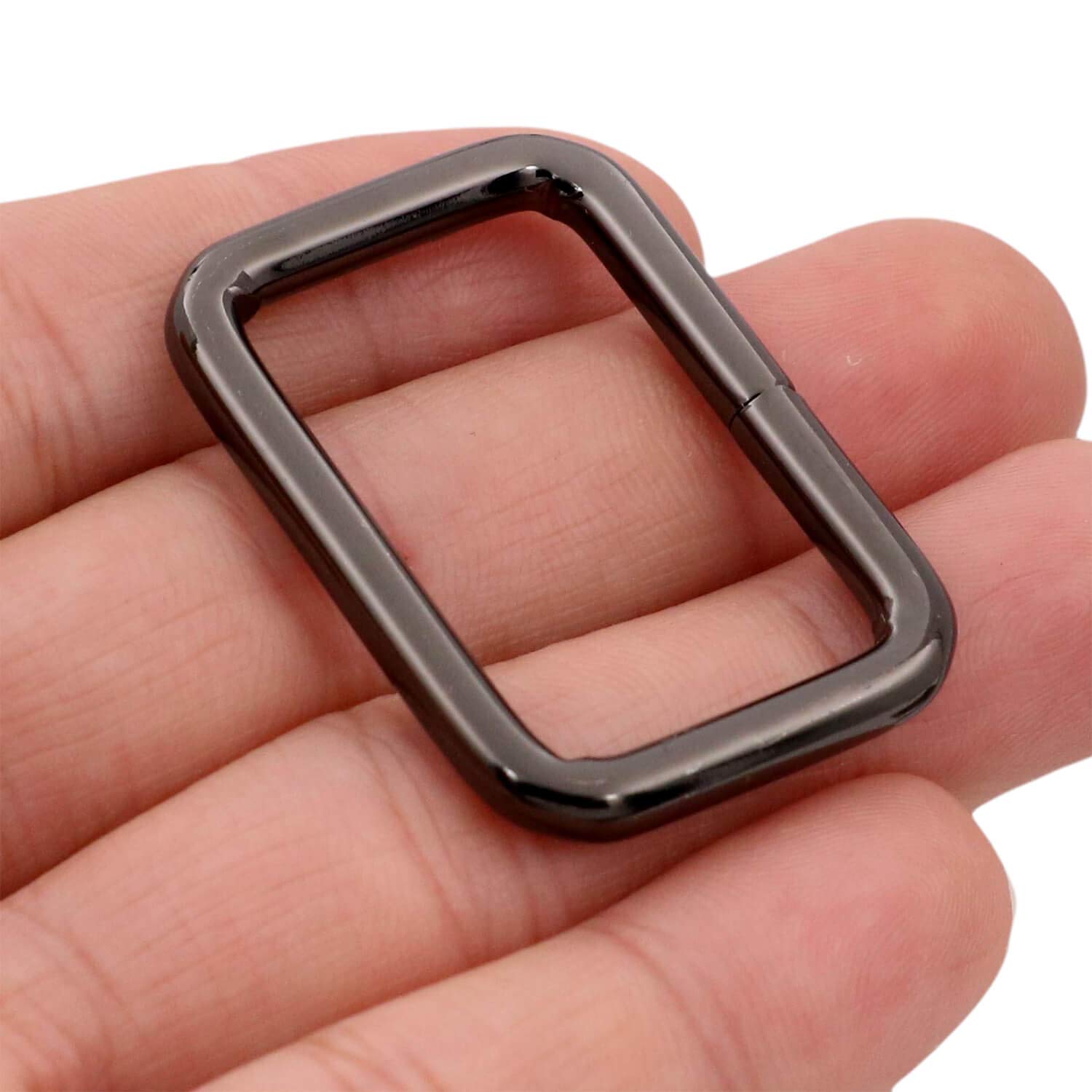 BIKICOCO Metal Rectangle Ring Buckles Square Strap Webbing Belt Rings for Bag Purse Non Welded 1-1/4 x 3/4 Inch, Gunmetal, Pack of 20 - Image 3