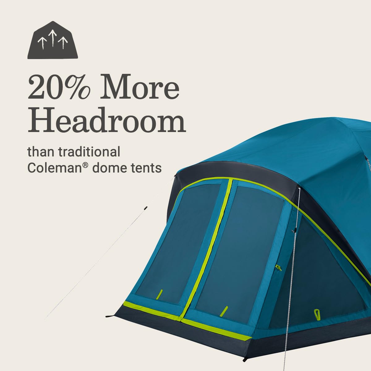 Coleman Barraca Skydome para quarto escuro com sala de tela e