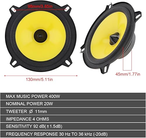 Miniatura 2 de Altavoz de audio para coche de frecuencia completa de rango completo, altavoz modificado ultrafino de bajos medios, instalación no destructiva (5