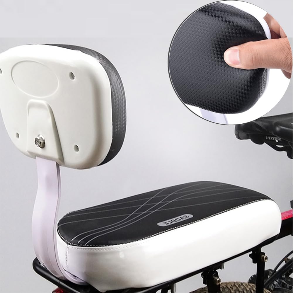 Seggiolino Bici Posteriore Universale con Schienale, Kit Cuscino, Braccioli e Poggiapiedi Regolabile, Sedile Posteriore Bicicletta per Bambini, Ragazzi e Adulti