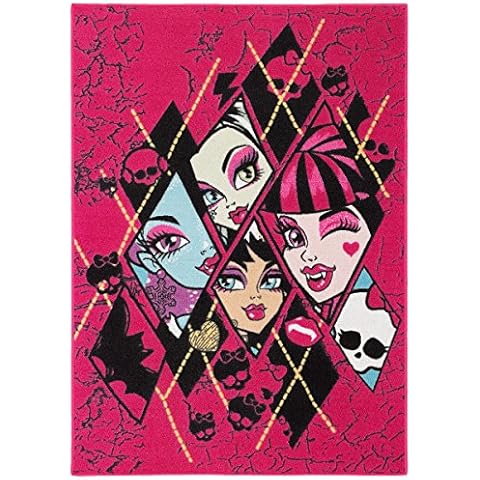 BilligerLuxus Teppich Kinderteppich Monsters High Spielteppich 95x133 cm lila schwarz Cover
