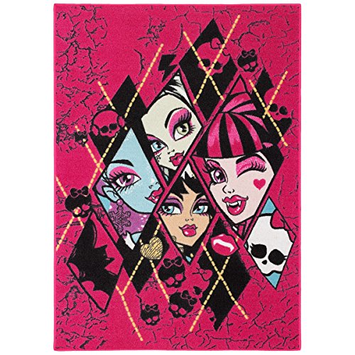 BilligerLuxus Teppich Kinderteppich Monsters High Spielteppich 95x133 cm lila schwarz