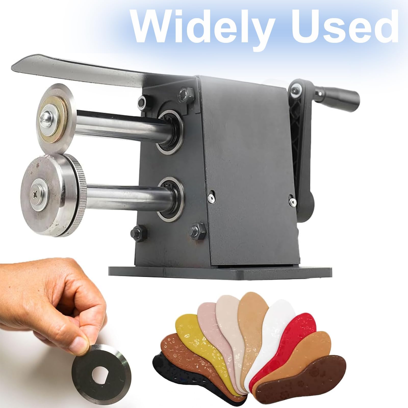 Cortadora Manual de Cuero, Suelas de Goma, Máx. 25 mm de Espesor