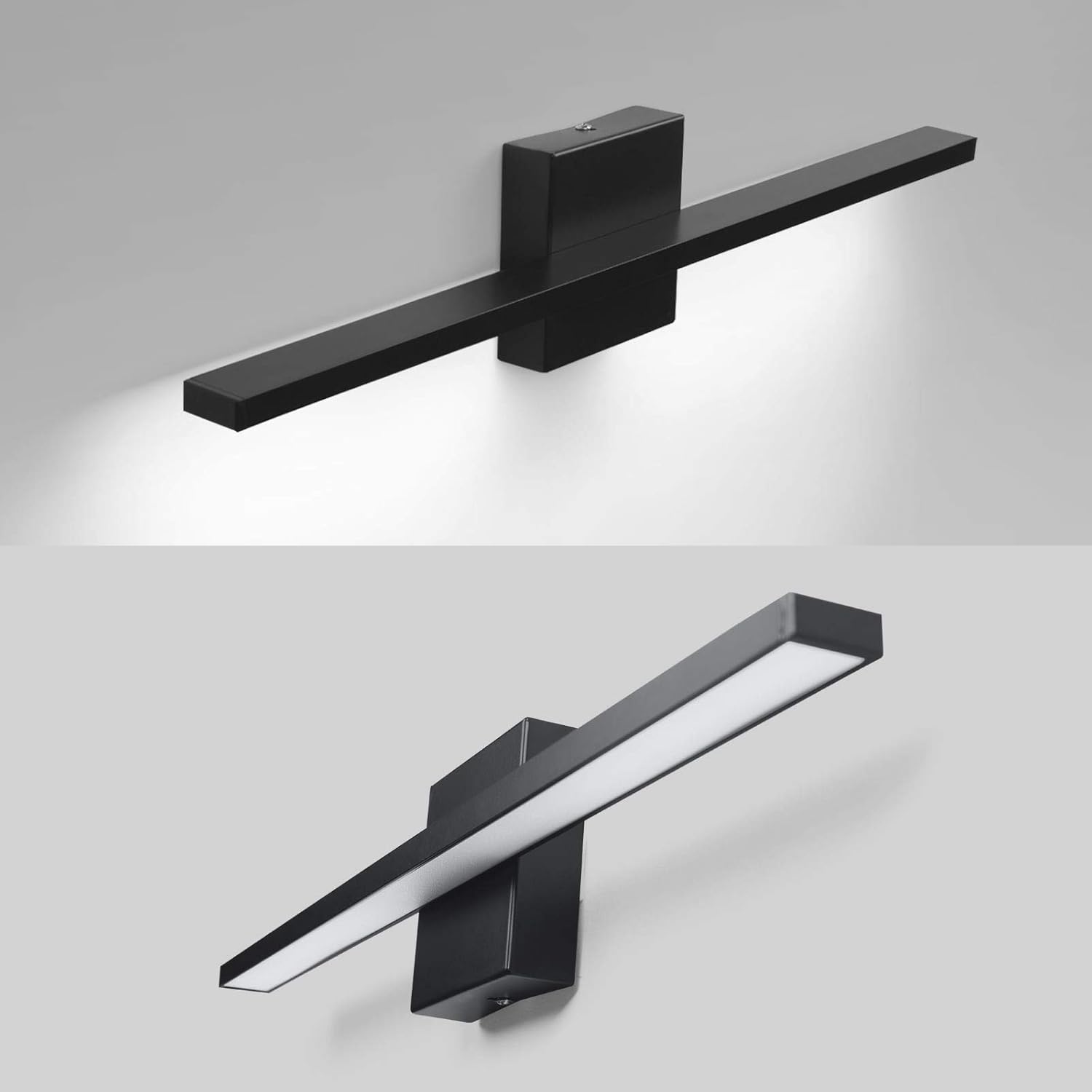 LED Bathroom Vanity Mirror Light 24inch 20W Makeup Brightness 4000K 6000K Cool White Black Aluminum Modern Style Wall Room Fixtures Supply Multiple Color (Multi-Colored)