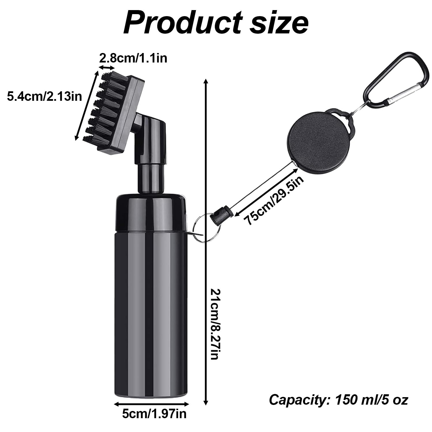 Cepillo para Palos de Golf con Chorro de Agua, Limpiador de Ranuras, Limpieza Húmeda, 150ml
