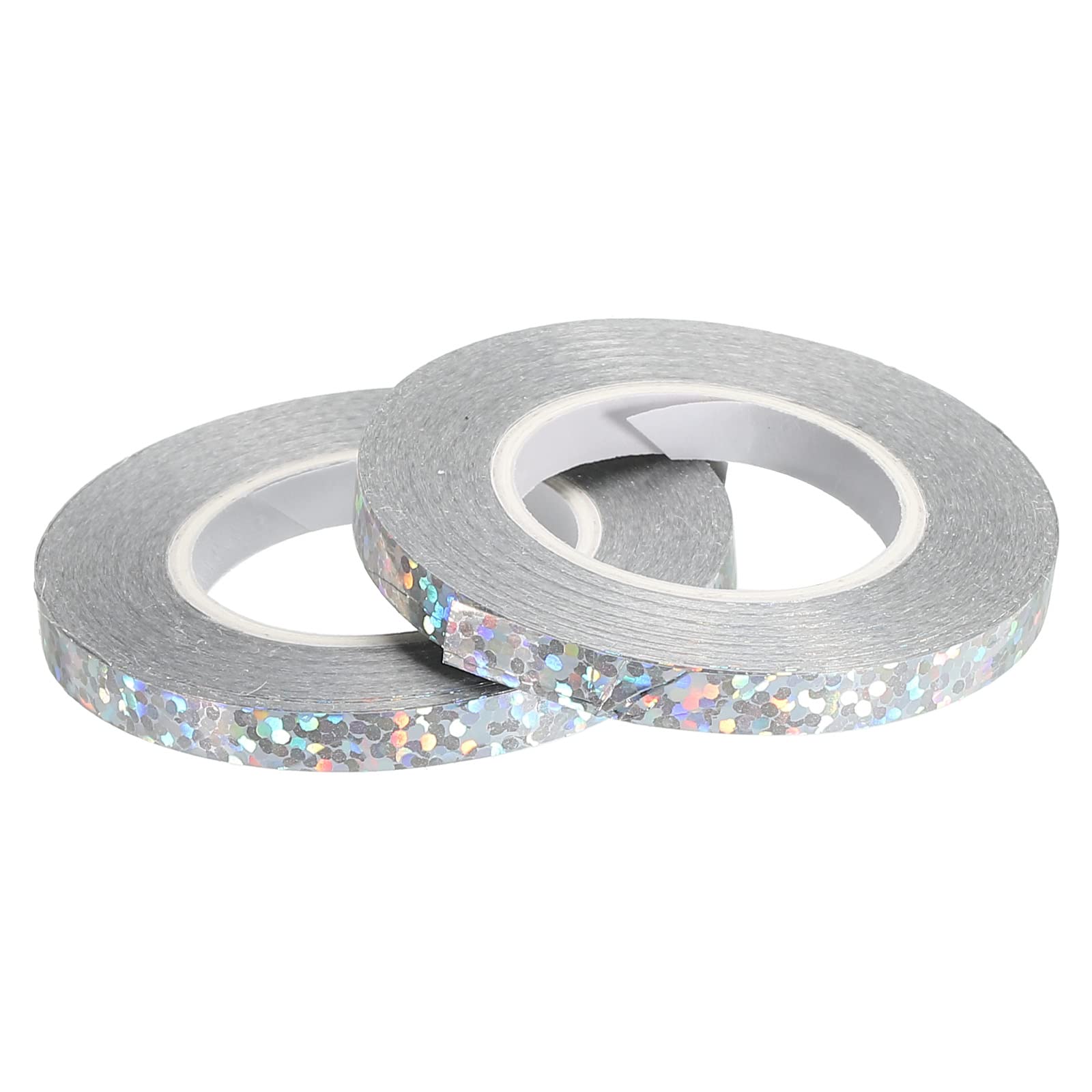 PATIKIL 2pcs Curling Ribbon Crimped Balloon String 5mm Laser Metallic Shiny 10m Iridescent for Party Decoration Gift Wrapping Crafts Florist Silver