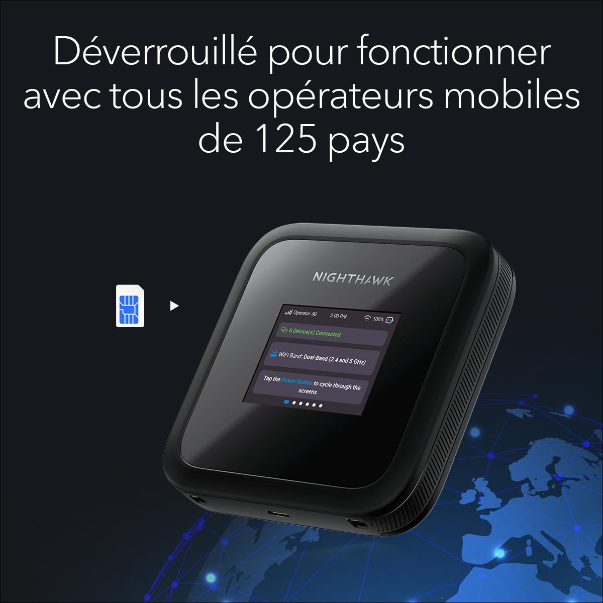 NETGEAR Nighthawk M3 (MH3150) | Routeur Mobile 5G WiFi 6 Jusqu’à 2,5 Gbit/s, Slot SIM débloqué | Mobile Hotspot pour Un Usage Personnel ou Professionnel | MiFi 5G/4G, Connexion Jusqu’à 32 appareils