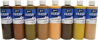 Sax Versatemp Heavy-Bodied Deluxe Tempera Paint for School and Arts and Crafts Use, Assorted Skin Tone Colors, 16 Ounce Pints, Set of 8