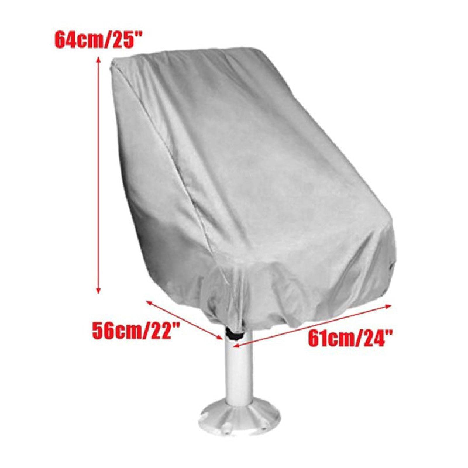 Housse De Siège De Bateau, 2 Pièces Bâche De Siège Capitaine avec Cordon De Serrage, Imperméable, Argent Oxford 210D 56 * 61 * 64cm