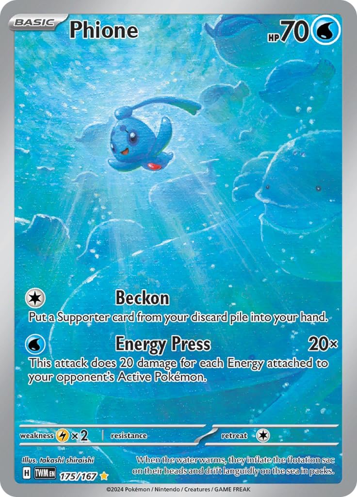 Pokemon – Phione 175/167 – Twilight Masquerade – Illustration Rare – Full Art – Alternate