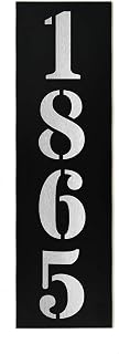 Modern Apartment Door Sign Vertical with Black Aluminum (ACP) and Silver Fiber Laser Engraved Designs/Fonts- Home Address - Stencil Font