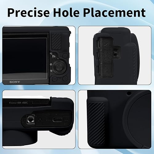 Miniatura 4 de Funda para cámara Sony ZV-1, ZV1, funda de silicona para cámara con tapa extraíble para lente digital Sony ZV 1, color negro Negro,Gris,Rosa