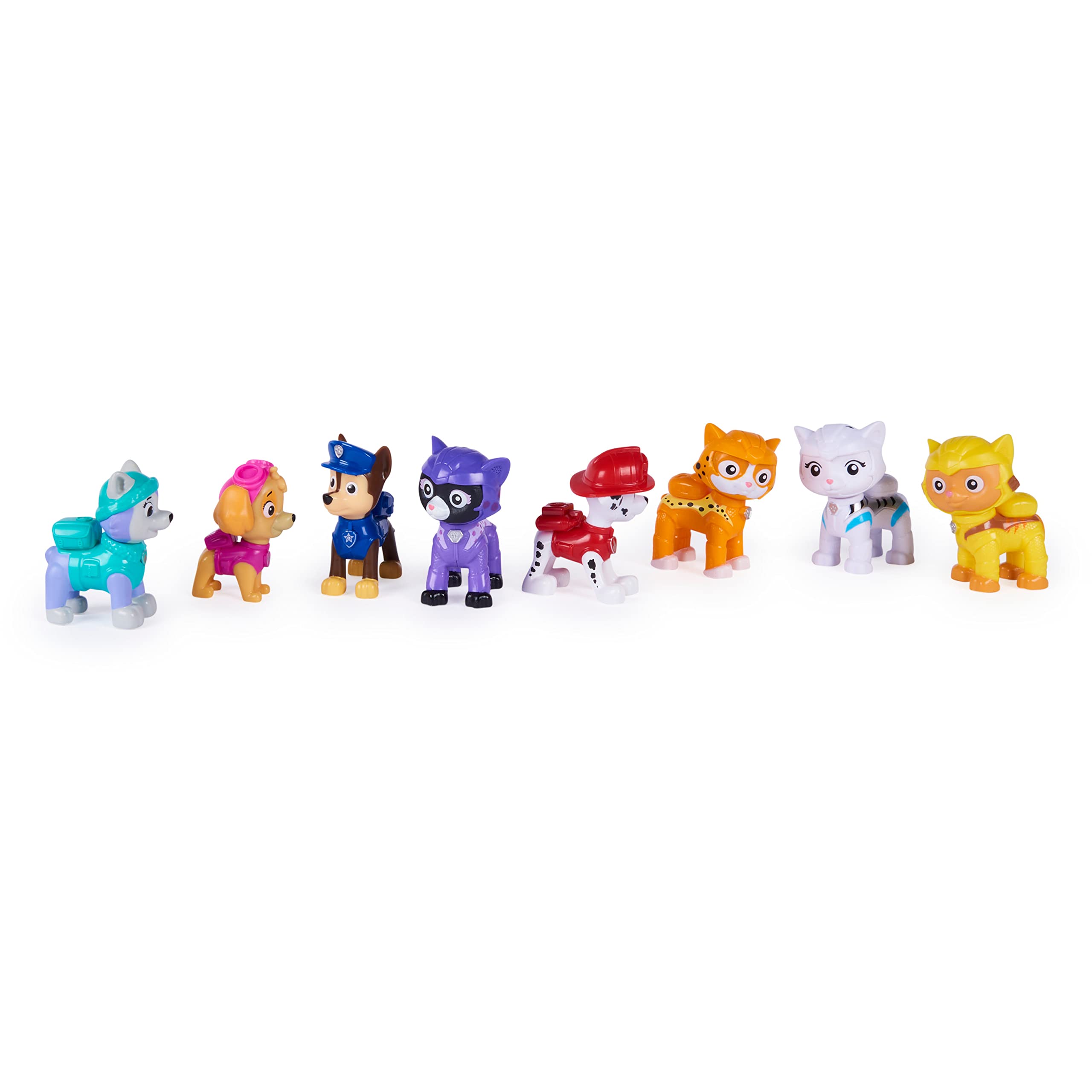 Paw Patrol Set Regalo 8 Personaggi - Kitty Catastrophe Crew Con Chase, Marshall, Skye E I Gattini