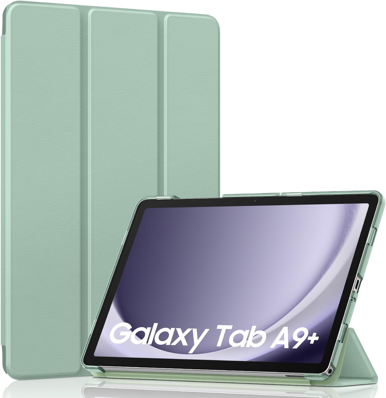 MoKo Case for Galaxy Tab A9+/A9 Plus 11 inch 2023, Slim Stand Protective Smart Cover with Hard PC Translucent Back Shell for Tab A9 Plus Tablet (SM-X210/X216/X218), Auto Wake/Sleep, Agave Green