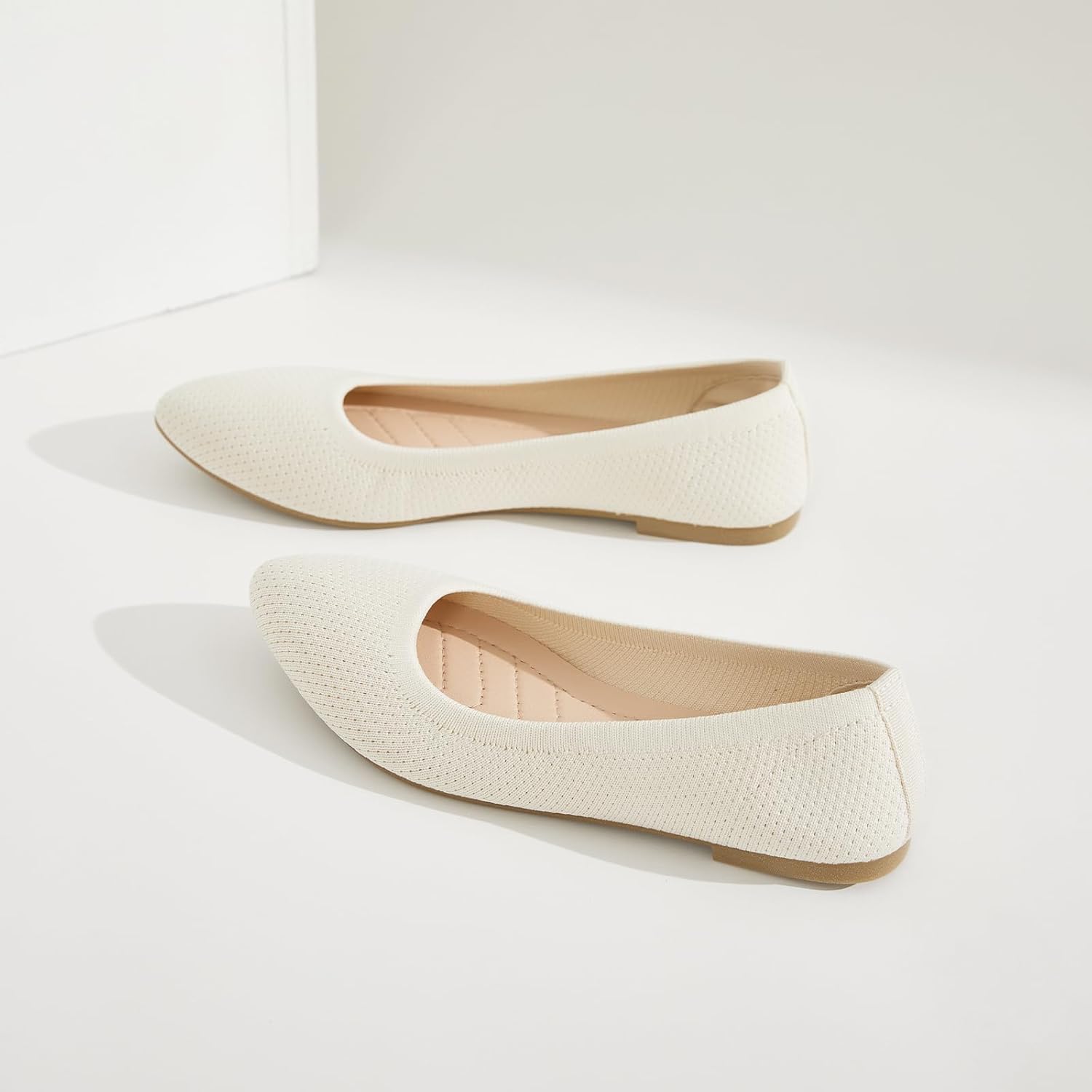 BABUDOG Women's Mesh Flats Shoes Pointed-Toe Dress Shoes for Women Black Flats Comfortable Memory Foam Flats - Image 9