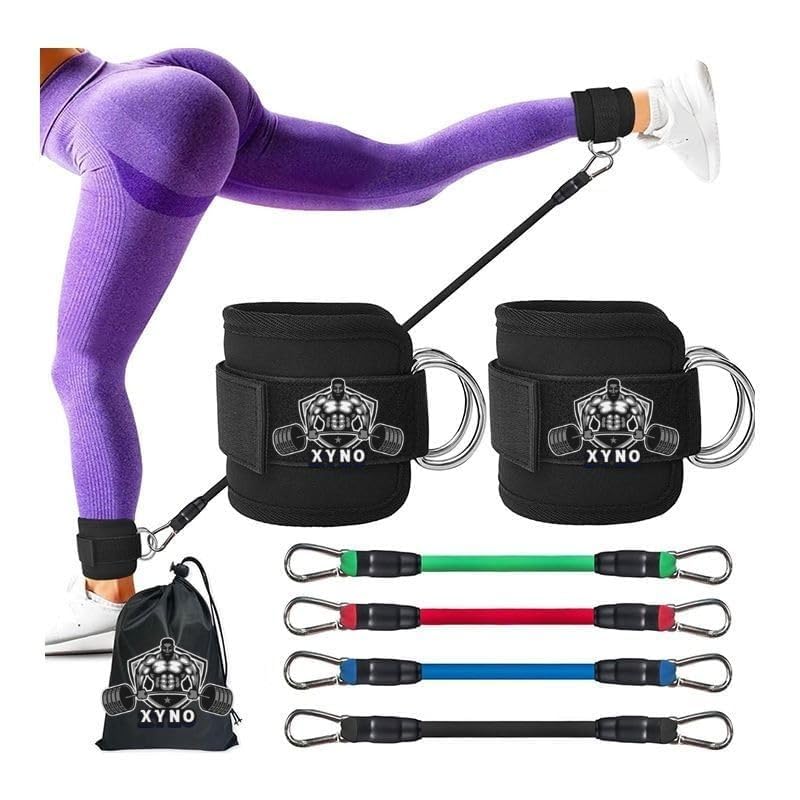 Ankle Resistance Bands with Adjustable Cuffs | Glute, Leg & Hip Workout Bands for Kickbacks, Squats & Butt Exercises | Portable Home & Gym Strength Training Bands for Women & Men-picture-47