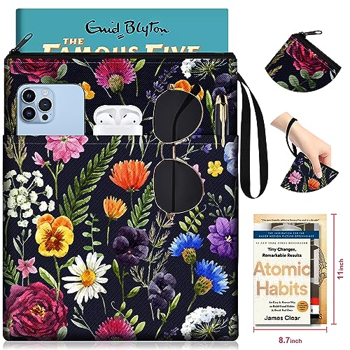 Pochette de protection pour livre Slohif avec fermeture éclair