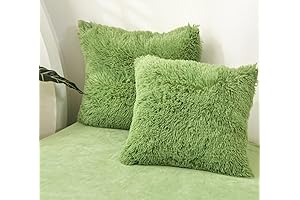 MorroMorn Moss Green Shaggy Throw Pillow Covers: Divine Luxe for Your Home's Ambiance