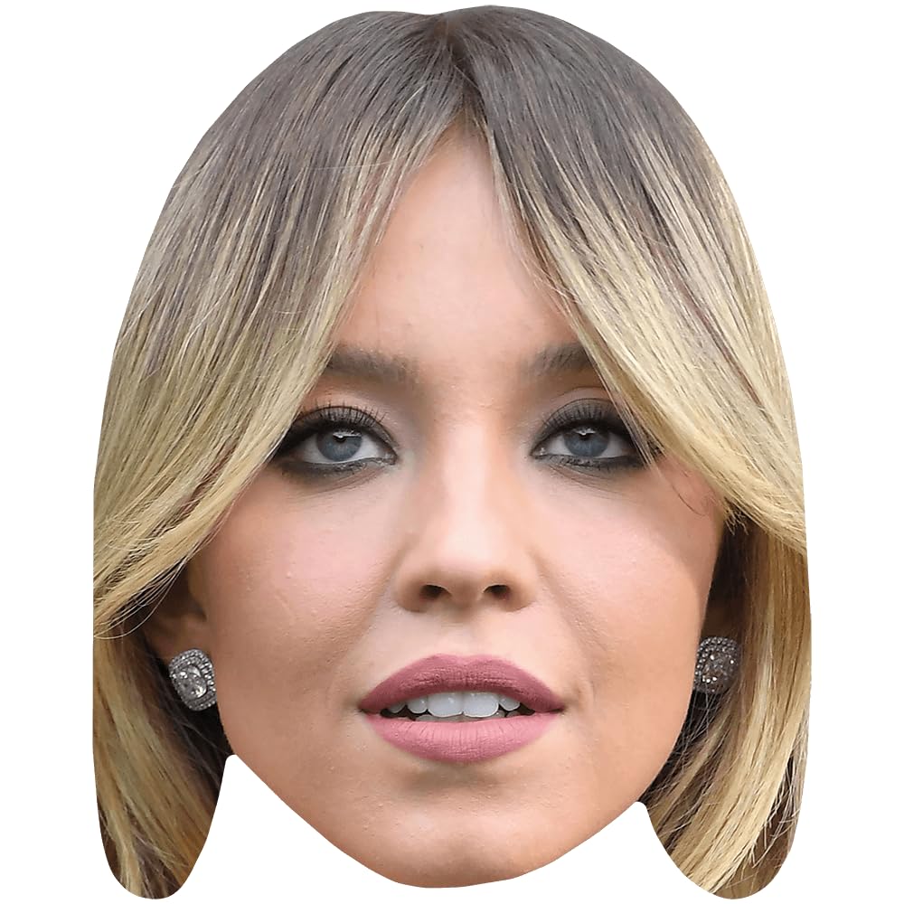 Sydney Sweeney (Earrings) Celebrity Mask, Flat Card Face, Fancy Dress Mask