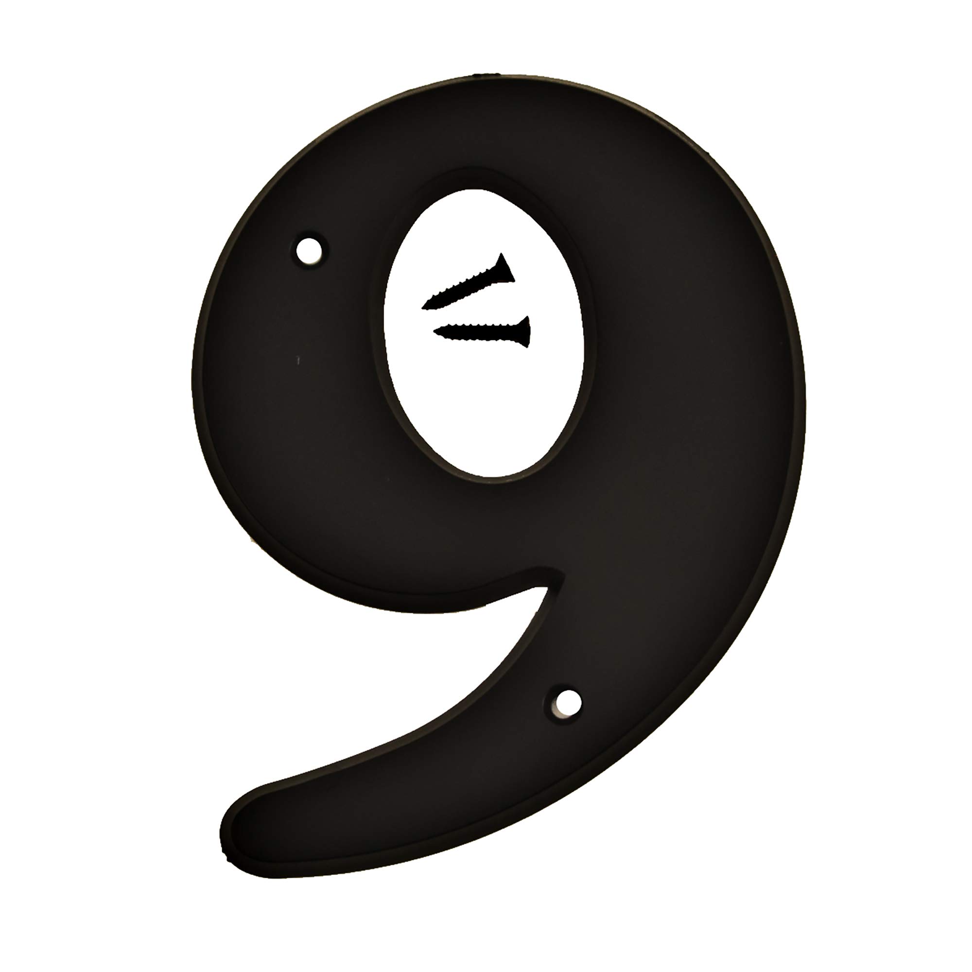 Hy-Ko Products 30209 Plastic House Number 9 (NINE) 6" High, Black, 1 Piece