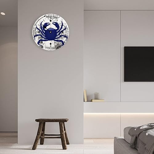 Miniatura 5 de Reloj de marea de madera de langosta de cangrejo verde azulado marino, decoración de playa, viene en ondas, náutico, hora del océano, luna, marea,