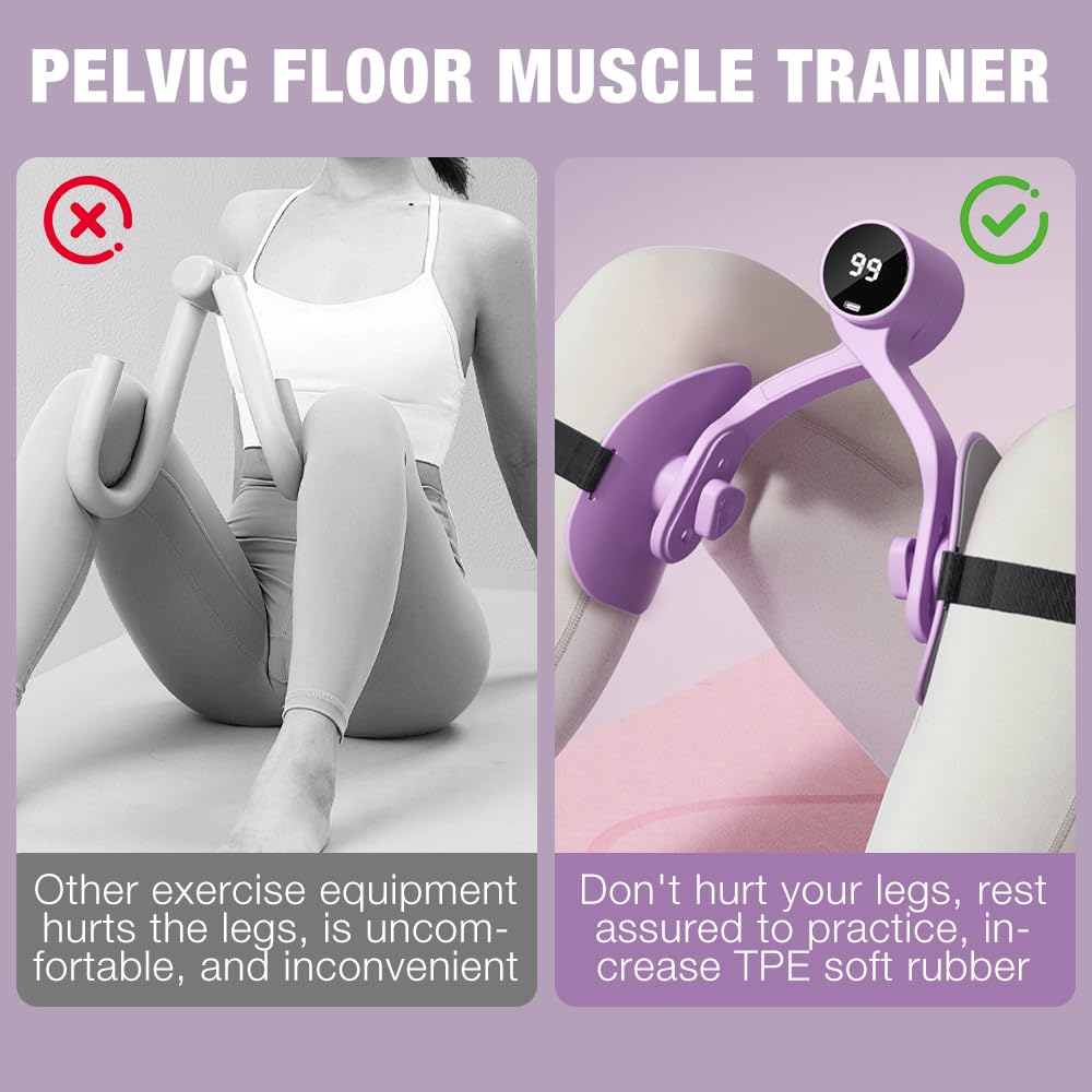 Attrezzo Interno Coscia, Hip Trainer, Allenatore coscia Per Donne, Allenatore per Muscoli del Pavimento Pelvico,attrezzature sportive per fianchi, gambe,per Palestra in Casa ( viola)