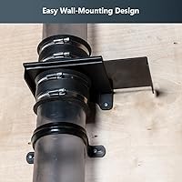 Vista 7 de POWERTEC 70357 Puerta de ráfaga de montaje en pared de 4 pulgadas con soporte para colector de polvo, accesorios de recolección de polvo, 1 paquete